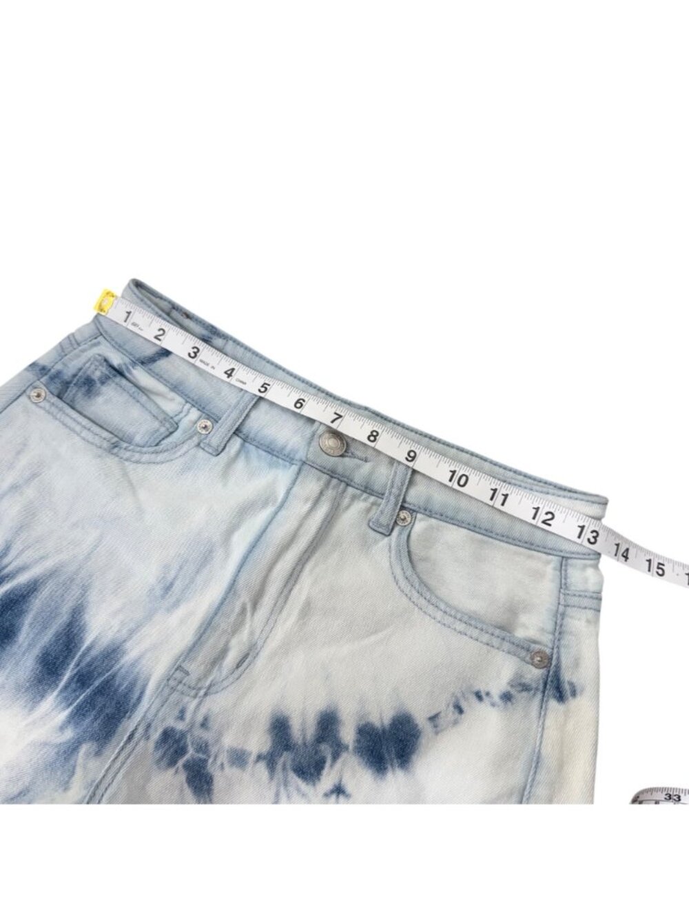American Eagle Womens Highest Rise Tie-Dye Mom Shorts Size 2  Distressed Raw Hem - Picture 5 of 14